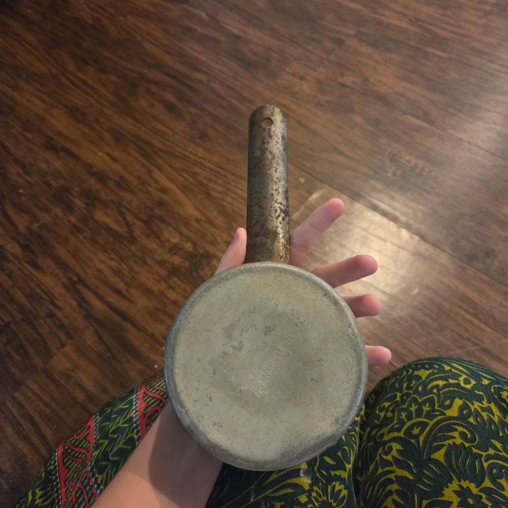 Vintage Enterprise Quality Aluminum Small Saucepan Rustic Farmhouse Decor 10.5in